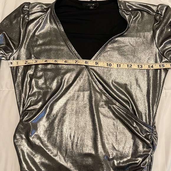 Joe’s Jeans Silver Lame Long Sleeve Top NWT XS - Picture 10 of 11